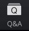 Screenshot of the Q&A button on the Whova web app