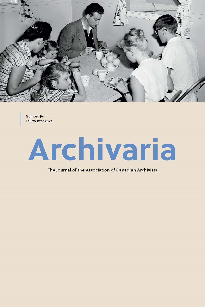 Cover of Archivaria with family eating at table.